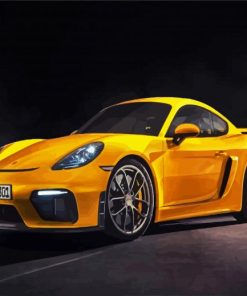 Yellow Porsche paint by number