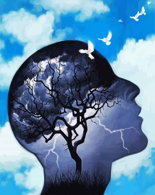 Abstract Mental Health paint by numbers