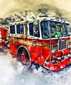 American Fire Truck paint by number