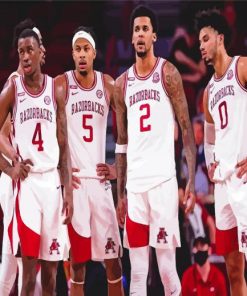 Arkansas Razorback Men Basketball paint by numbers