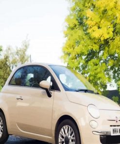 Beige Fiat 500 Car paint by number