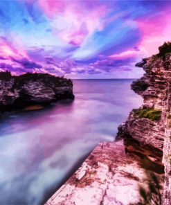 Bermuda Beach At Sunset paint by number