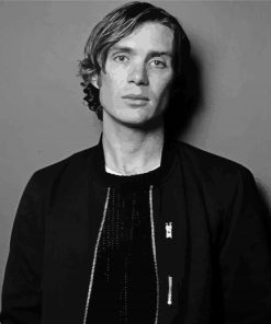 Blach And White Cillian Murphy paint by numbers