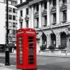 Black White And Red Phone Booth paint by number