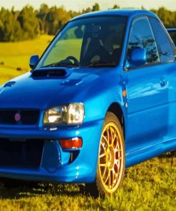 Blue Subaru Car paint by number