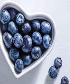 Bluberries In Heart Bowl paint by number