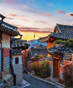 Bukchon Hanok village paint by numbers