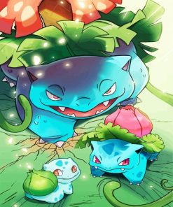 Bulbasaur Family paint by number