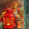 Christmastide Red Lantern paint by numbers