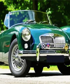 Classic Green MG Car paint by numbers