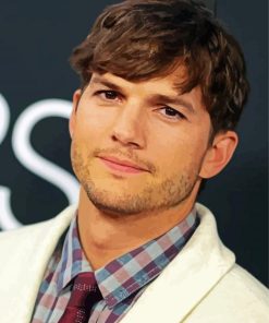 Classy Ashton Kutcher paint by number