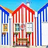 Colored Houses Aveiro paint by number