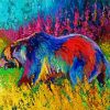 Colorful Grizzly Bear paint by number