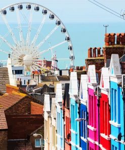 Colorful Houses In Brighton paint by numbers