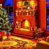 Cozy Cabin Fireplace paint by number