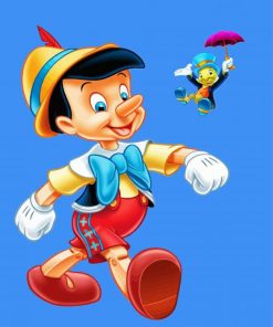 Disney Cartoon Pinocchio And Jimmy paint by numbers