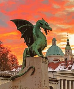 Dragon Bridge Slovenia paint by numbers