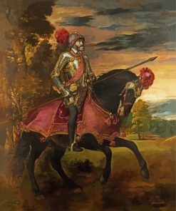 Equestrian Portrait Of Charles V By Tiziano paint by number