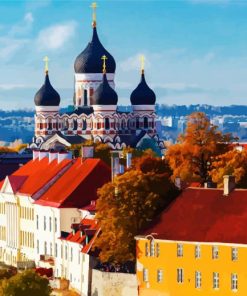 Estonia Tallinn City paint by numbers