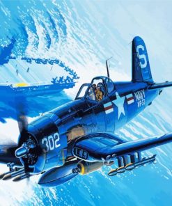 F4U Corsair Fighter Aircraft paint by numbers