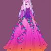 Fairy Girl With Ball Gown paint by number