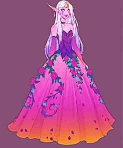 Fairy Girl With Ball Gown paint by number