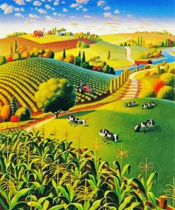 Farm Plantation Landscape paint by numbers