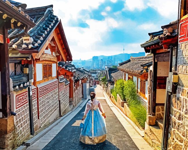 Follow Me In The Korean Alleys paint by numbers