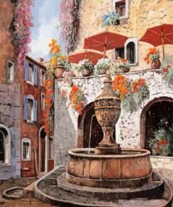 France St Paul De Vence Fountains paint by number