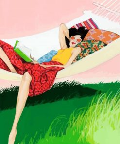 Girl Relaxing paint by numbers