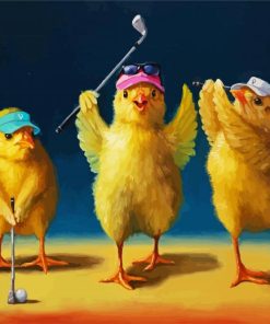 Golfers Chicks paint by number