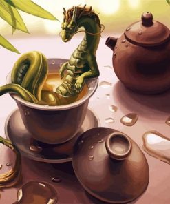 Green Tea Dragon paint by number