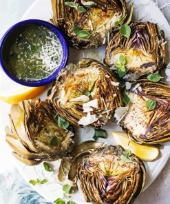 Grilled Artichokes paint by number