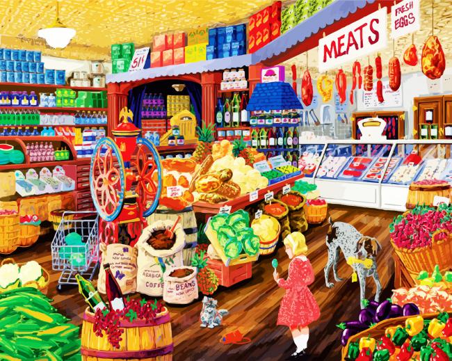 Grocery Store paint by number