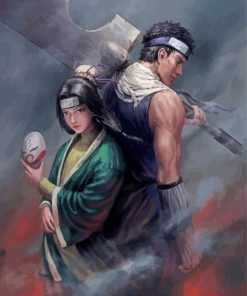 Haku And Zabuza Anime paint by numbers