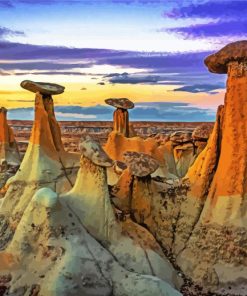 Hoodoos Badlands Park paint by number