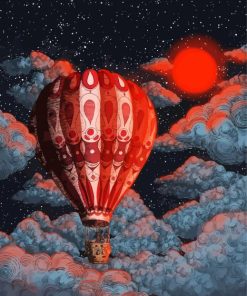 Hot Aiballoon Over Clouds paint by numbers