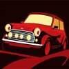 Illustration Mini Cooper Car paint by number