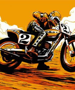 Illustration Motocross Race paint by number