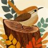 Illustration Wren Bird paint by number