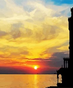 Izmir Clock Tower At Sunset paint by numbers