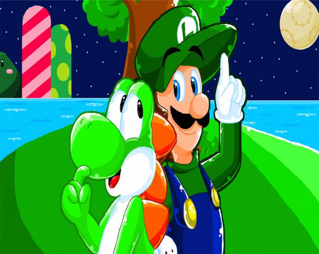Luigi And Yoshi paint by number