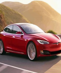 luxury Tesla Car paint by number