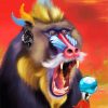 Mandrill Monkey paint by numbers