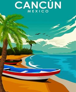 Mexico Cancun Poster paint by number