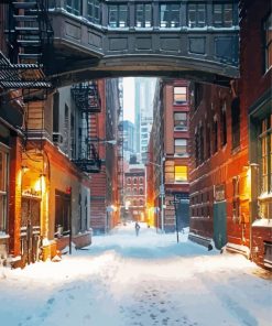 New York Snowy Alley paint by numbers