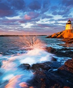 Newport Castle Hill Lighthouse paint by numbers