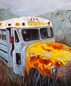 Old School Bus paint by number