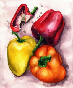 Peppers Vegetable paint by number