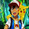 Pikachu And Ash Animation paint by number